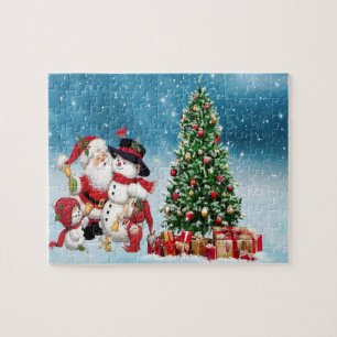 Weihnachtsmann feiert Weihnachts-Jigsaw-Puzzle Puzzle