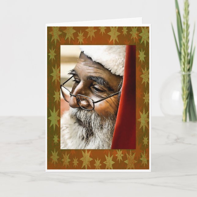 Weihnachtsmann Feiertagskarte (Vorderseite)