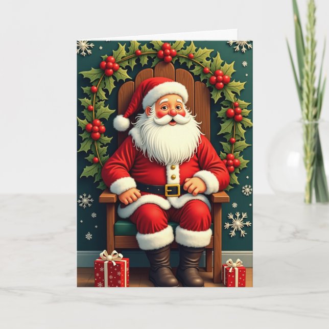 Weihnachtsmann Feiertagskarte (Vorderseite)