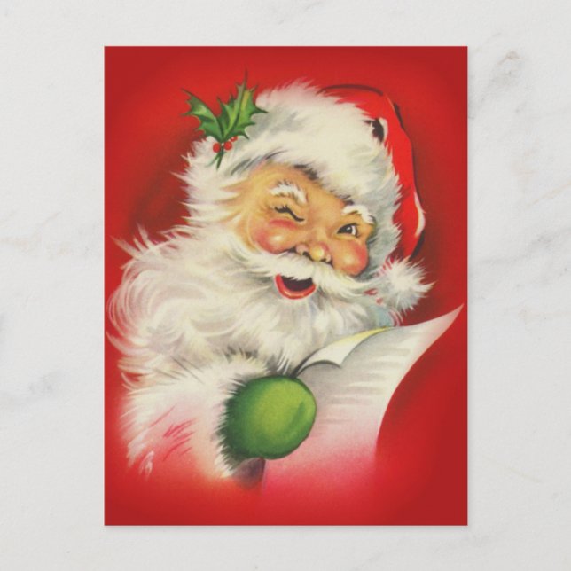 Weihnachtsmann Feiertagspostkarte (Vorderseite)