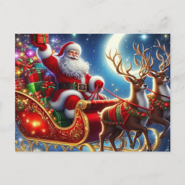 Weihnachtsmann Feiertagspostkarte (Vorderseite)