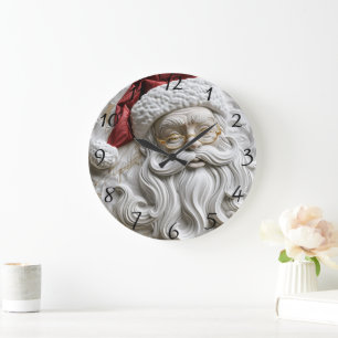 Weihnachtsmann-Feiertagsrelief-Kunst Große Wanduhr