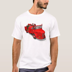 Weihnachtsmann-Feuerwehrmann im Feuer-Motor T-Shirt