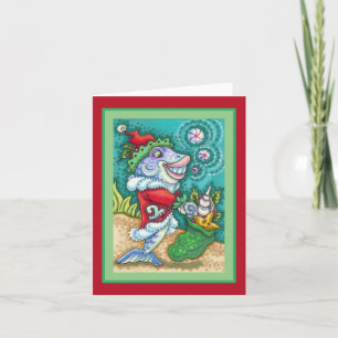 WEIHNACHTSMANN FISCH-GESCHICHTEN, SEESTERNE, MEERE KARTE