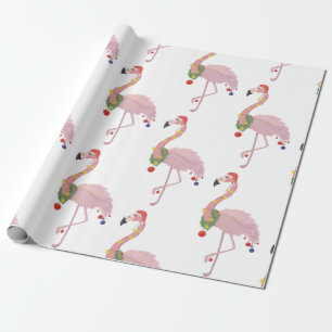 Weihnachtsmann-Flamingo Geschenkpapier