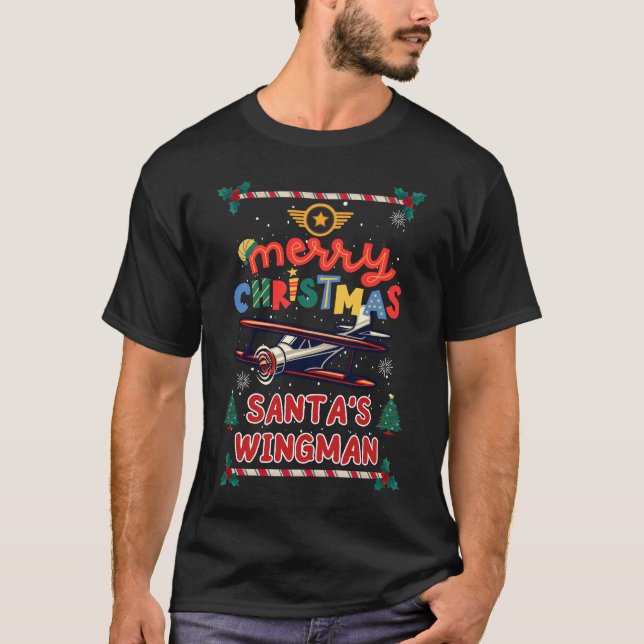 Weihnachtsmann - Flugweihnachtspiloten T-Shirt (Vorderseite)