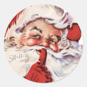 Weihnachtsmann flüstert runder aufkleber