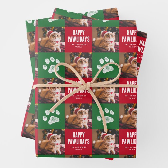 Weihnachtsmann-Foto Geschenkpapier Set (Beispiel)