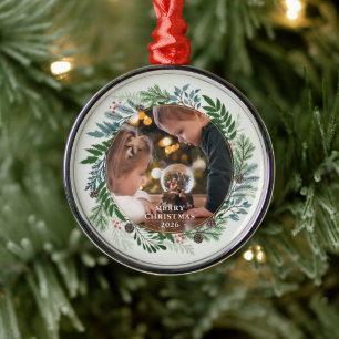 Weihnachtsmann-Foto Ornament Aus Metall