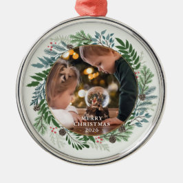 Weihnachtsmann-Foto Ornament Aus Metall