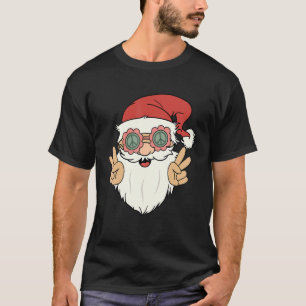 Weihnachtsmann Frieden Liebe Retro Weihnachten Xma T-Shirt