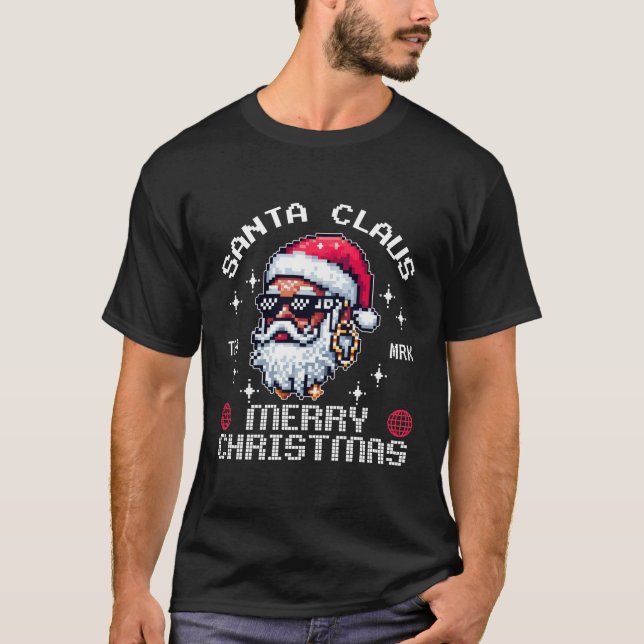 Weihnachtsmann froh Weihnachten T-Shirt (Vorderseite)