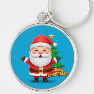 Weihnachtsmann Frohe Begrüßung Schlüsselanhänger