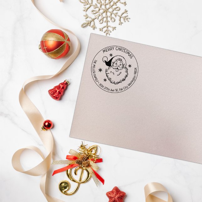 Weihnachtsmann frohe Weihnachten, familiäre Rückse Gummistempel (Von Creator hochgeladen)
