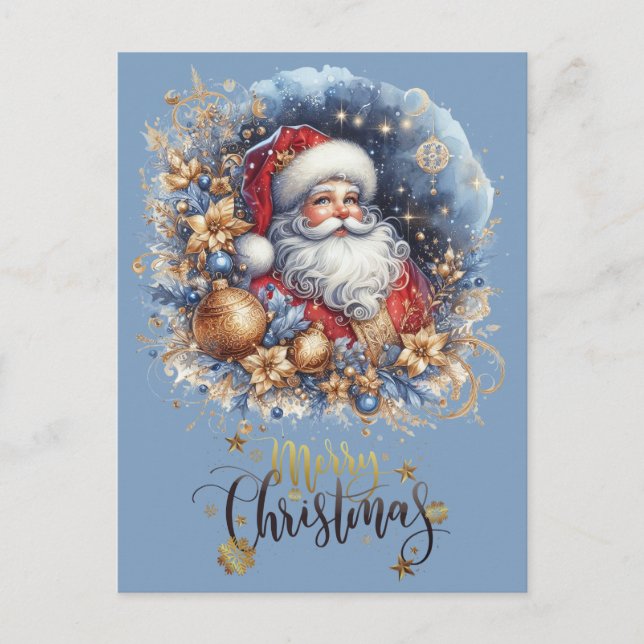 Weihnachtsmann Frohe Weihnachten  Postkarte (Vorderseite)
