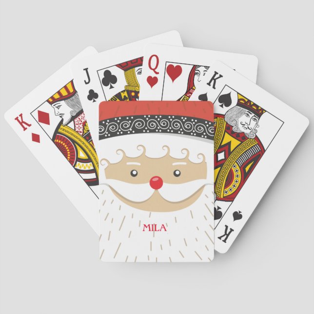 Weihnachtsmann, frohe Weihnachtskarten Spielkarten (Rückseite)