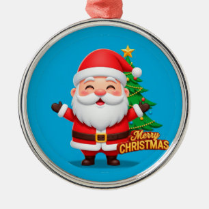Weihnachtsmann Fröhlicher Gruß Ornament Aus Metall