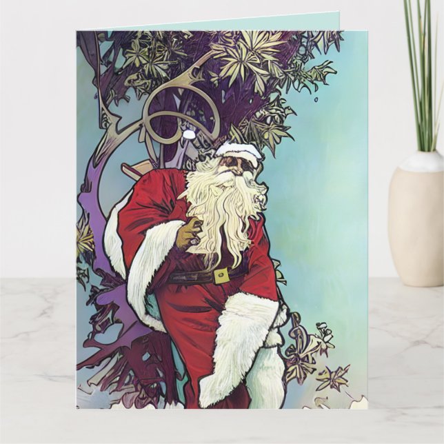 Weihnachtsmann für Gras Karte (Vorderseite)