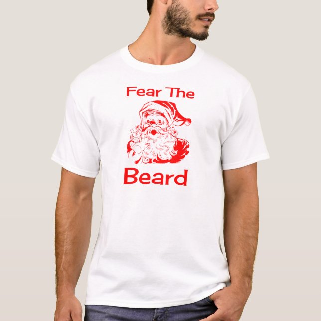 Weihnachtsmann-Furcht der Bart lustig T-Shirt (Vorderseite)