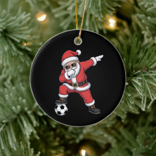 Weihnachtsmann Fußball Dabbing Santa Geschenk Weih Keramik Ornament