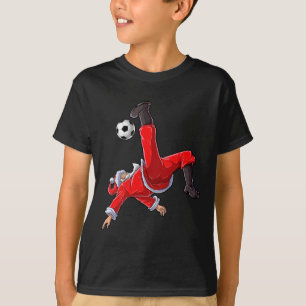 Weihnachtsmann Fußball Fahrrad Kick Xmas Jungen Mä T-Shirt