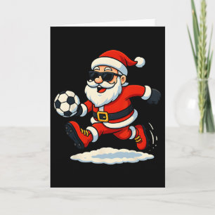 Weihnachtsmann Fußball Sport Spielend Weihnachten Karte
