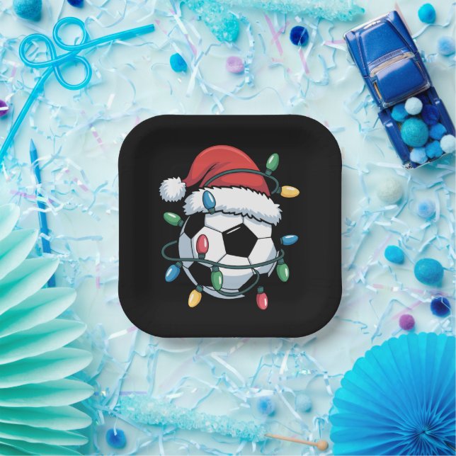 Weihnachtsmann Fußball Sport Weihnachten Fußballsp Pappteller (Party)