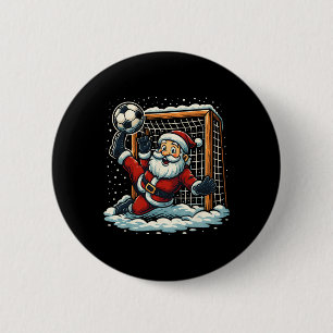 Weihnachtsmann Fußball Torwart Sport Spielen Weihn Button