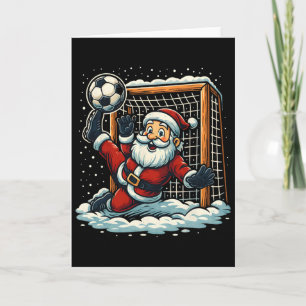 Weihnachtsmann Fußball Torwart Sport Weihnachten Karte