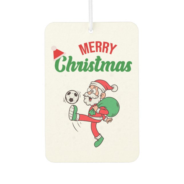 Weihnachtsmann Fußball Weihnachten Autolufterfrischer (Vorderseite)