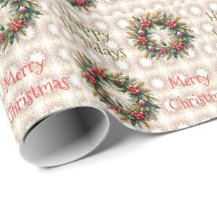 Weihnachtsmann Gemustert Geschenkpapier