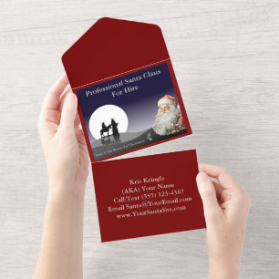 Weihnachtsmann Geschäftskarten-Mailer All In One Einladung