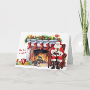 Weihnachtsmann-Geschenk Miniaturschnauzer-Hund Wei Feiertagskarte