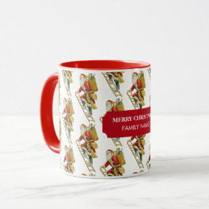Weihnachtsmann & Geschenke Vintage mit individuell Tasse