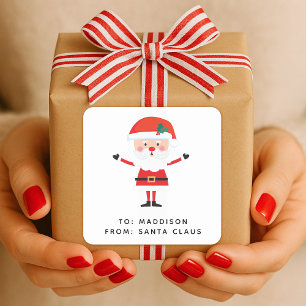 Weihnachtsmann-Geschenklabel Weihnachtsgeschenk- Quadratischer Aufkleber