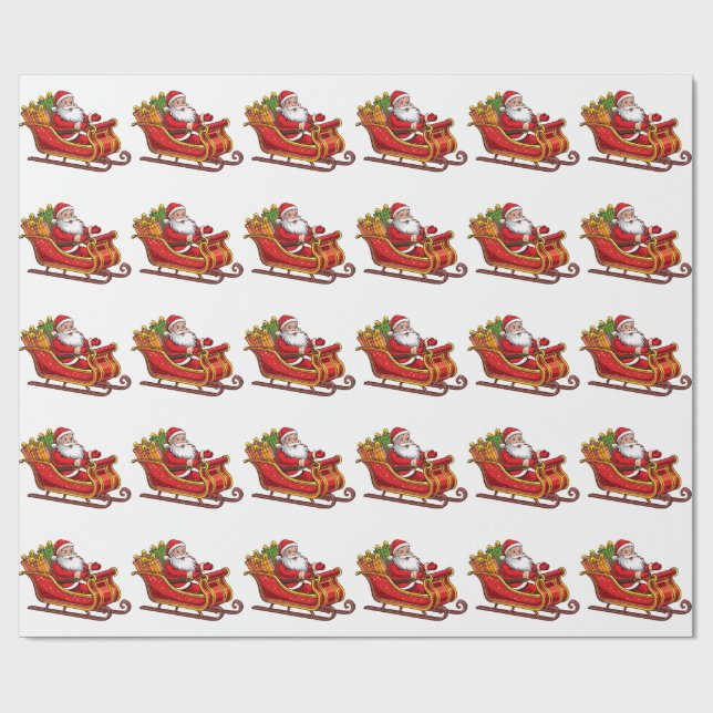 Weihnachtsmann Geschenkpapier (Flach)