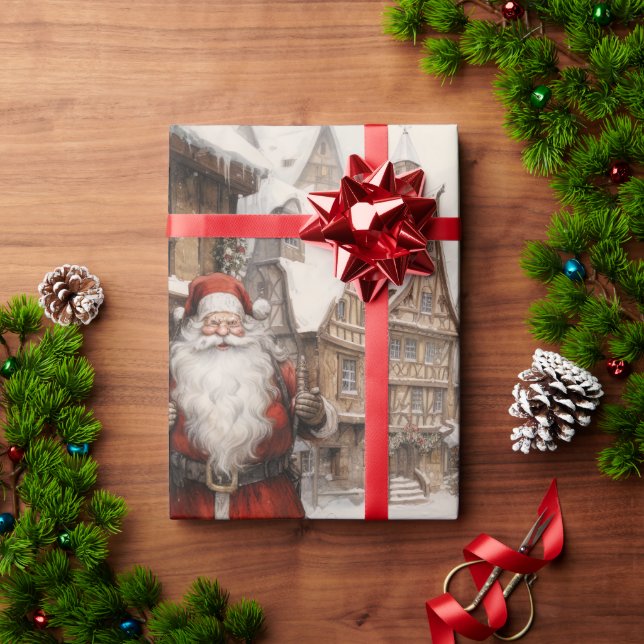Weihnachtsmann Geschenkpapier (Feiertagsgeschenk)