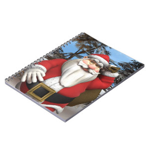 Weihnachtsmann-Geschenksack-Schneewald-Kunst Notizblock