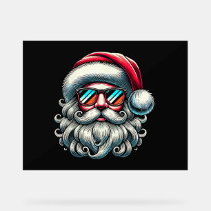 Weihnachtsmann-Gesicht Retro-Sonnenbrille Weihnach Acrylschild
