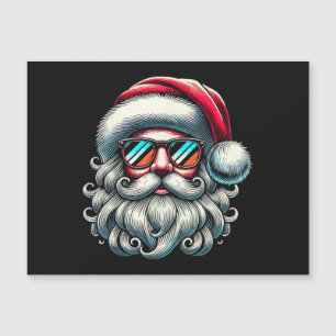 Weihnachtsmann Gesicht Retro Sonnenbrille Weihnach Magnetkarte