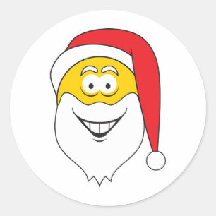 Weihnachtsmann-Gesicht Runder Aufkleber