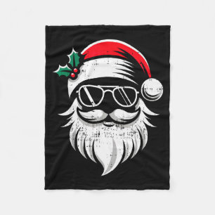 Weihnachtsmann Gesicht Sonnenbrille Mit Hut Bart W Fleecedecke