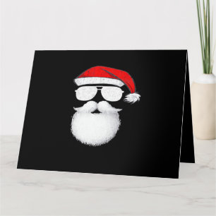 Weihnachtsmann Gesicht Sonnenbrille Mit Hut Bart W Karte