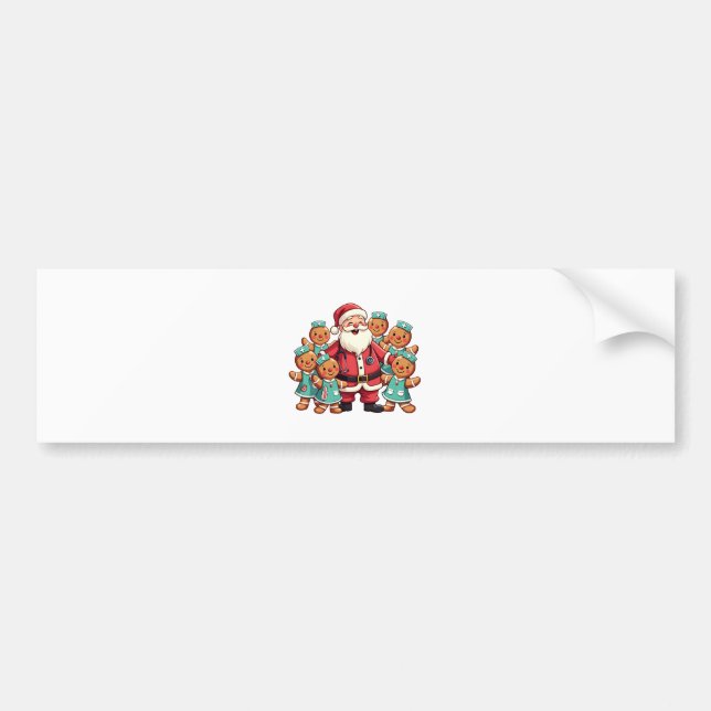 Weihnachtsmann Gingerbret Krankenpfleger Autoaufkleber (Vorne)