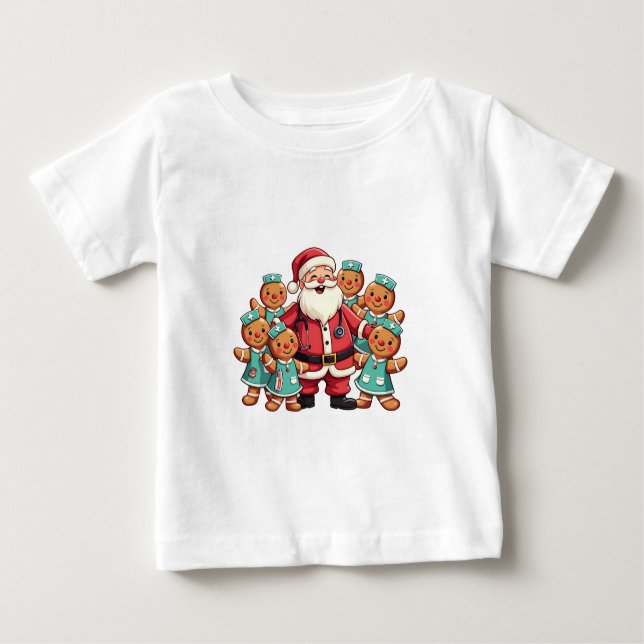 Weihnachtsmann Gingerbret Krankenpfleger Baby T-shirt (Vorderseite)
