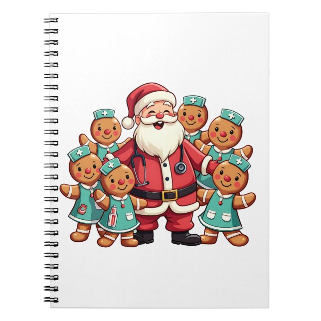 Weihnachtsmann Gingerbret Krankenpfleger Notizblock (Vorderseite)
