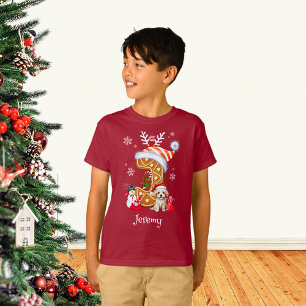 Weihnachtsmann Gingerbrett Name Letter J Boy T-Shirt