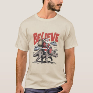 Weihnachtsmann Glaube Dinosaurier Weihnachten Tric T-Shirt