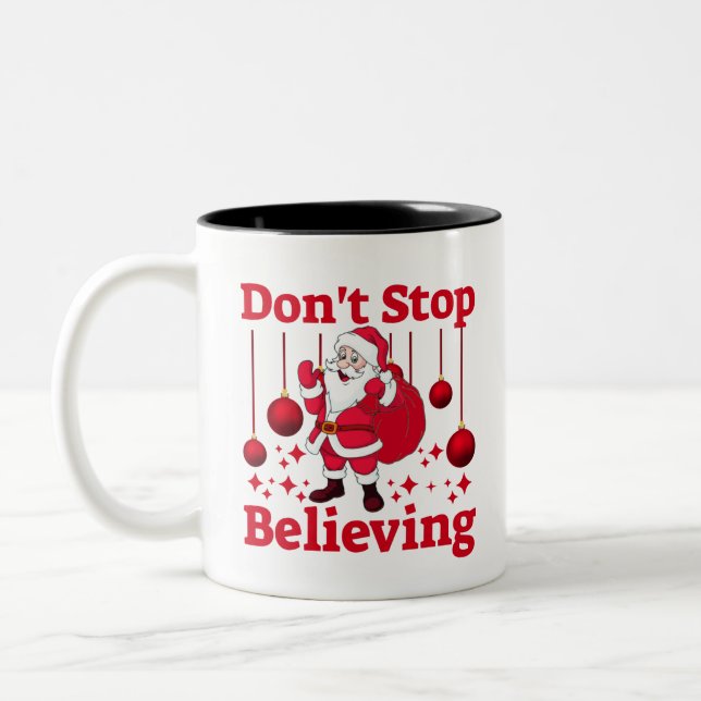 Weihnachtsmann glaubt zweifarbige tasse (Links)