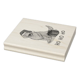 Weihnachtsmann Golden Retriever Dog Niedlich Gummistempel